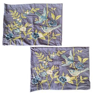 Pier 1 Imports Bird Floral Chinoiserie Inspired Pillow Covers Set Of Two